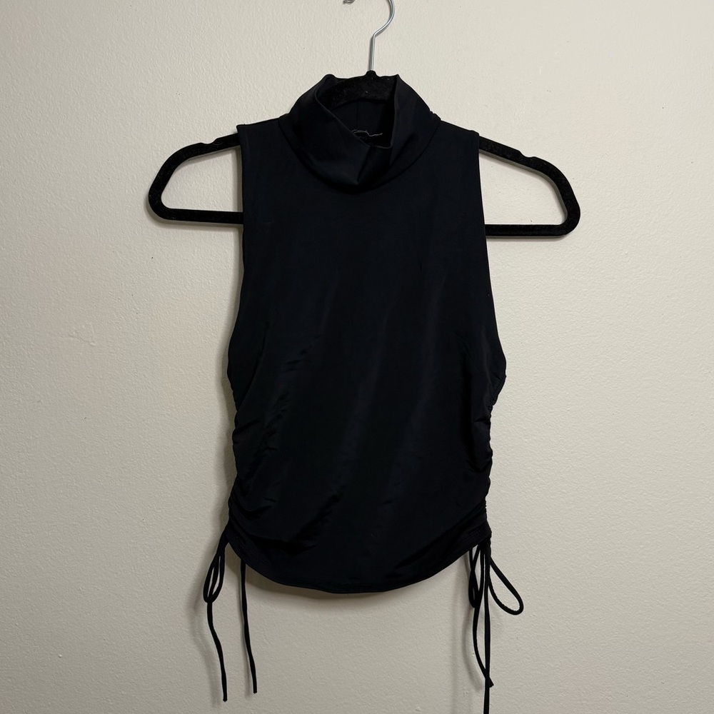 Zara Mock Neck Tank Top with adjustable sides